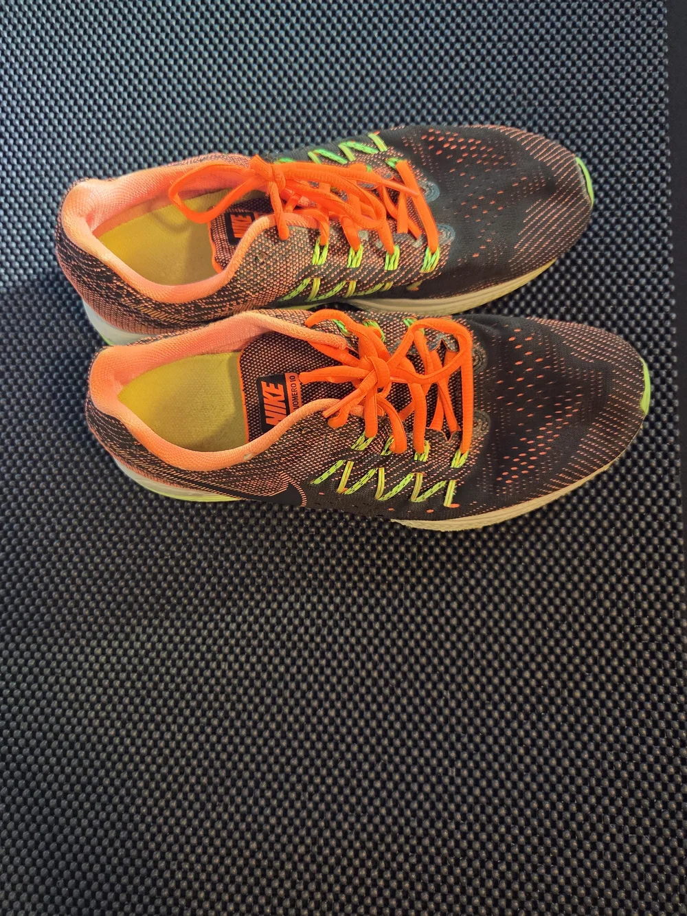 Nike Zoom Running Shoes - Black with Orange & Neon Green